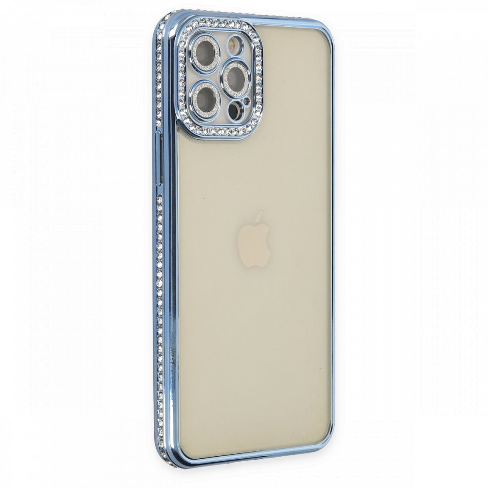 CLZ942 İphone 12 Pro Kılıf Joke Taşlı Silikon - Ürün Rengi : Mavi