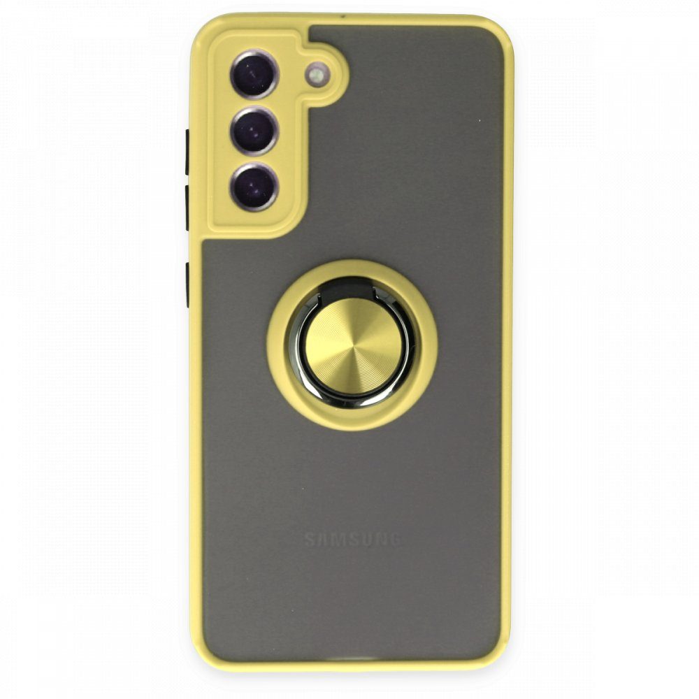 CLZ942 Samsung Galaxy S21 Fe Kılıf Montreal Yüzüklü Silikon Kapak - Ürün Rengi : Sarı