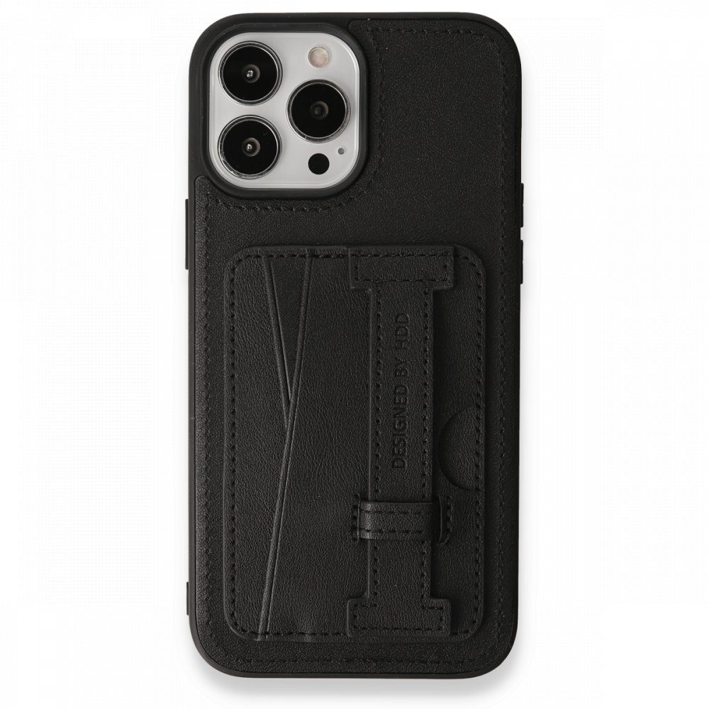 CLZ942 İphone 13 Pro Max Kılıf Hd Deri Kartvizitli Kapak - Ürün Rengi : Siyah