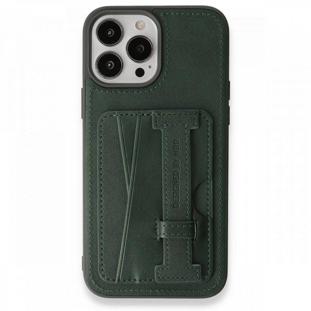 CLZ942 İphone 13 Pro Max Kılıf Hd Deri Kartvizitli Kapak - Ürün Rengi : Kahverengi