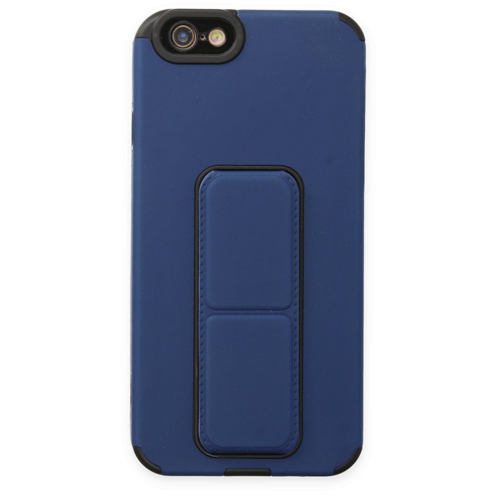 CLZ942 İphone 6 Kılıf Mega Standlı Silikon - Ürün Rengi : Mavi