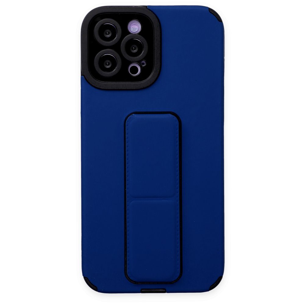CLZ942 İphone 12 Pro Kılıf Mega Standlı Silikon - Ürün Rengi : Mor