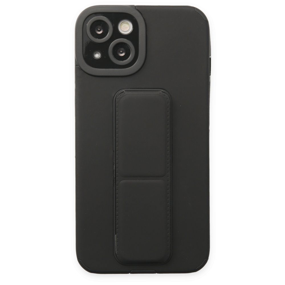 CLZ942 İphone 13 Kılıf Mega Standlı Silikon - Ürün Rengi : Siyah