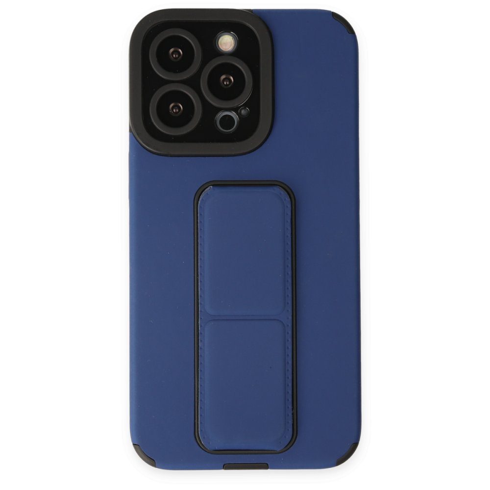 CLZ942 İphone 13 Pro Max Kılıf Mega Standlı Silikon - Ürün Rengi : Mavi