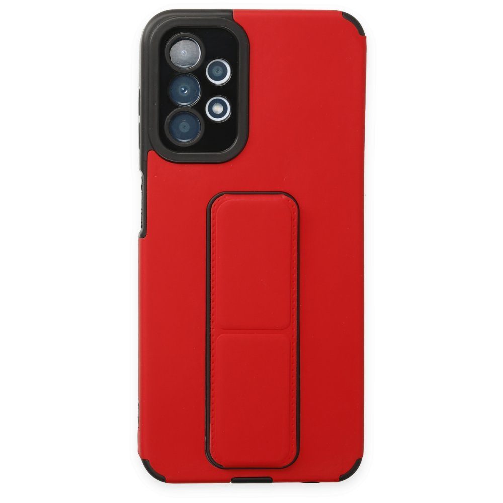 CLZ942 Samsung Galaxy A23 4g Kılıf Mega Standlı Silikon - Ürün Rengi : Kırmızı