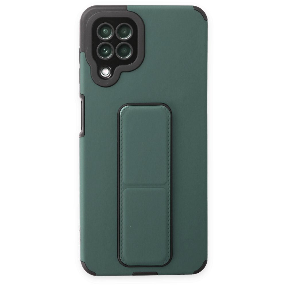 CLZ942 Samsung Galaxy M22 Kılıf Mega Standlı Silikon - Ürün Rengi : Yeşil