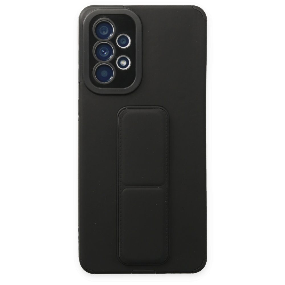 CLZ942 Samsung Galaxy A52s Kılıf Mega Standlı Silikon - Ürün Rengi : Siyah
