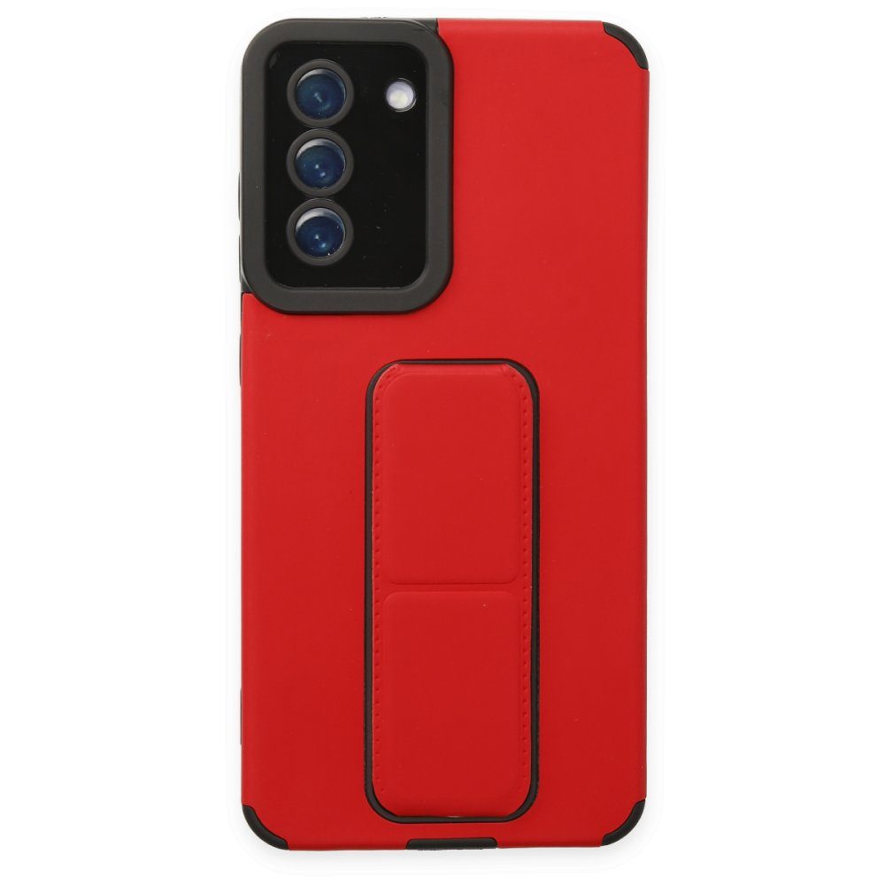 CLZ942 Samsung Galaxy S20 Fe Kılıf Mega Standlı Silikon - Ürün Rengi : Kırmızı