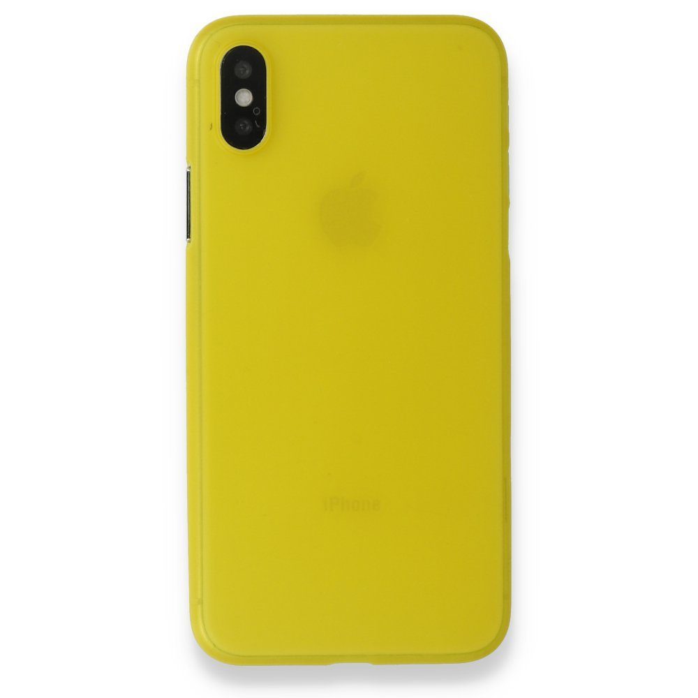 CLZ942 İphone X Kılıf Pp Ultra İnce Kapak - Ürün Rengi : Sarı