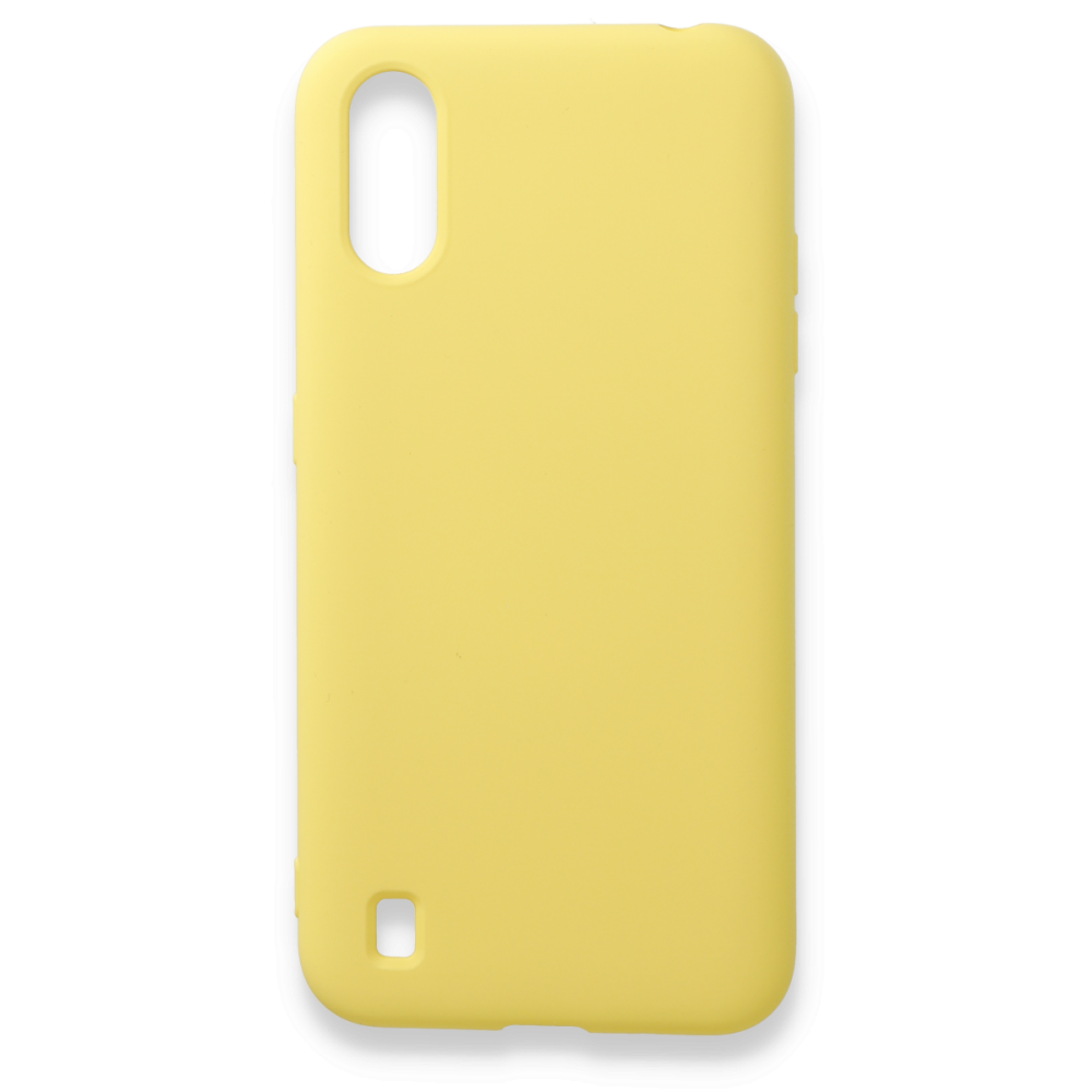 CLZ942 Samsung Galaxy A01 Kılıf Nano İçi Kadife  Silikon - Ürün Rengi : Sarı