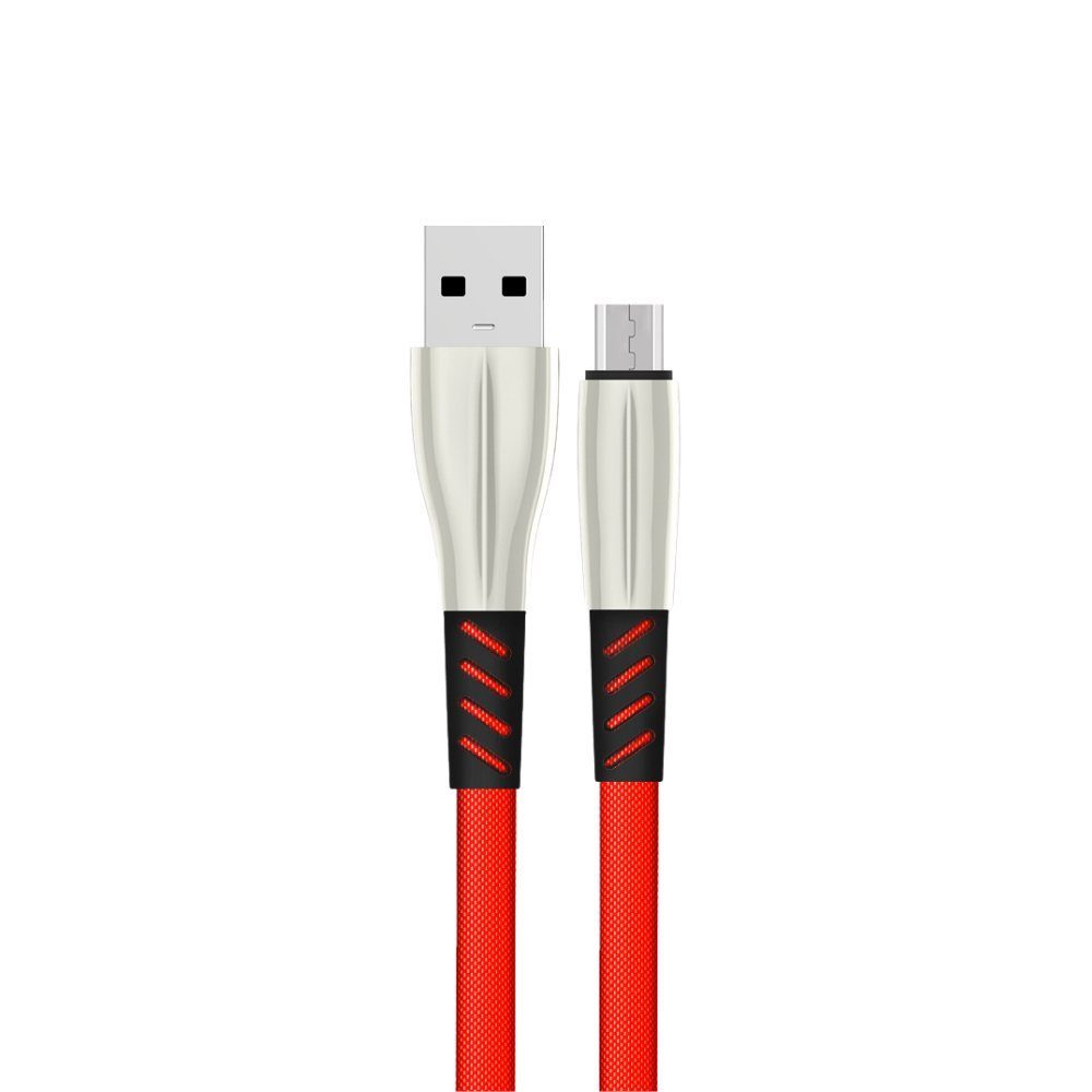 CLZ942 S88 Metal Uçlu Micro Usb Kablo 1m 2.4a - Ürün Rengi : Kırmızı