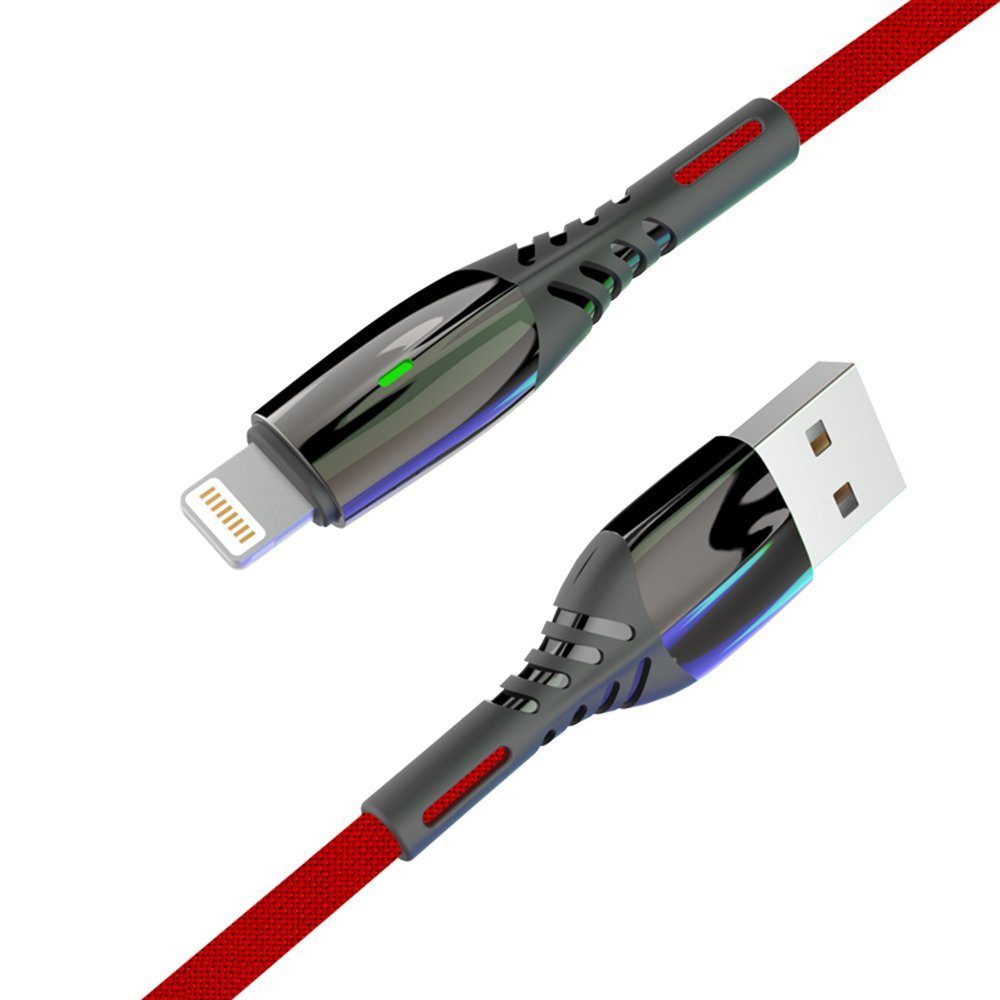 CLZ942 S92 Ledli Lightning Kablo İphone Uyumlu 1m 3a - Ürün Rengi : Kırmızı