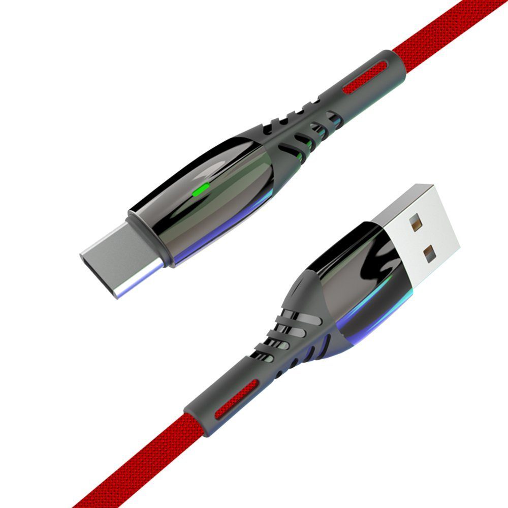 CLZ192 S93 Ledli Type-c Kablo 1m 3a - Ürün Rengi : Kırmızı