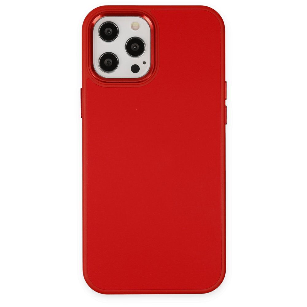 CLZ942 İphone 12 Pro Kılıf Asya Deri Silikon - Ürün Rengi : Kırmızı