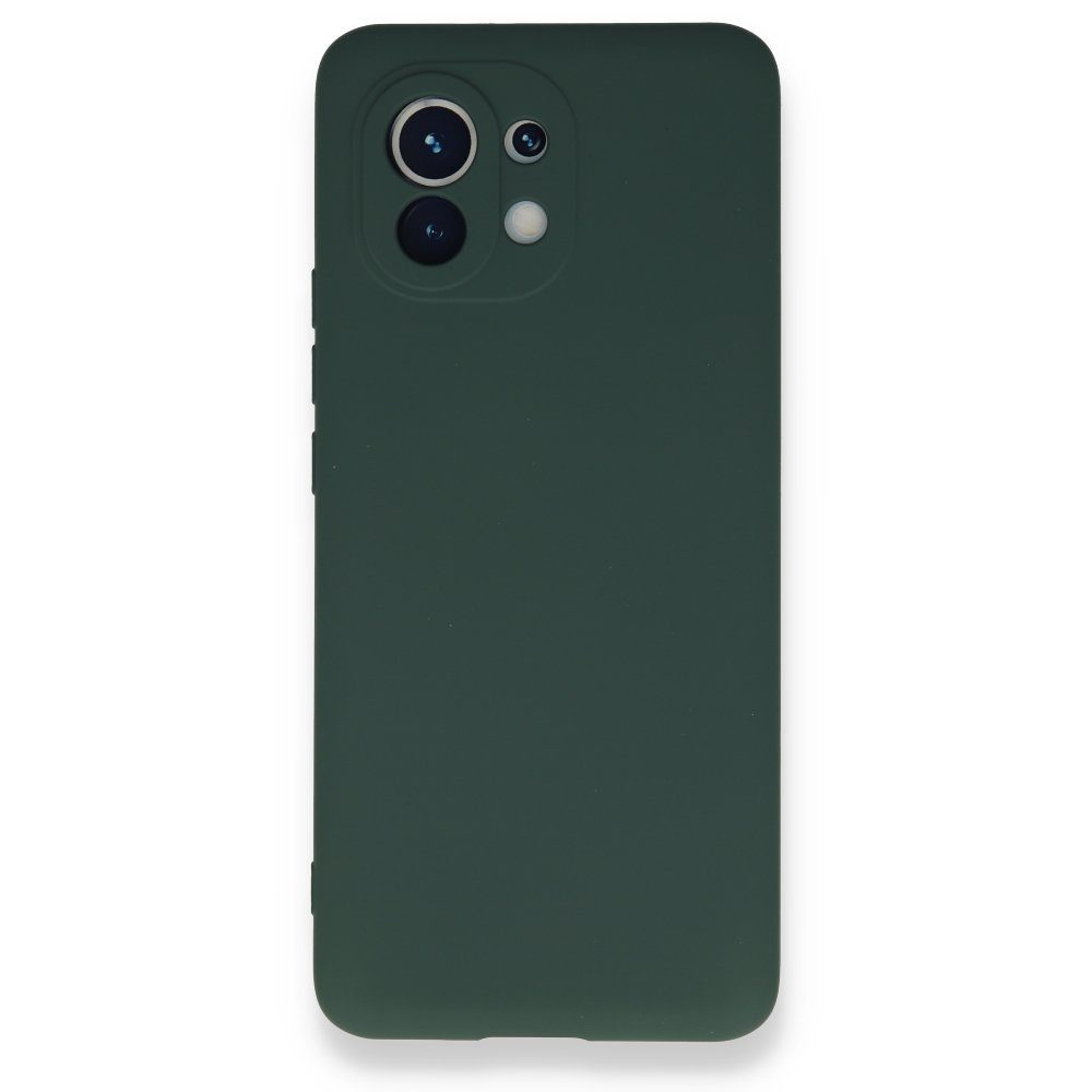 CLZ942 Xiaomi Mi 11 Kılıf Nano İçi Kadife  Silikon - Ürün Rengi : Koyu Yeşil