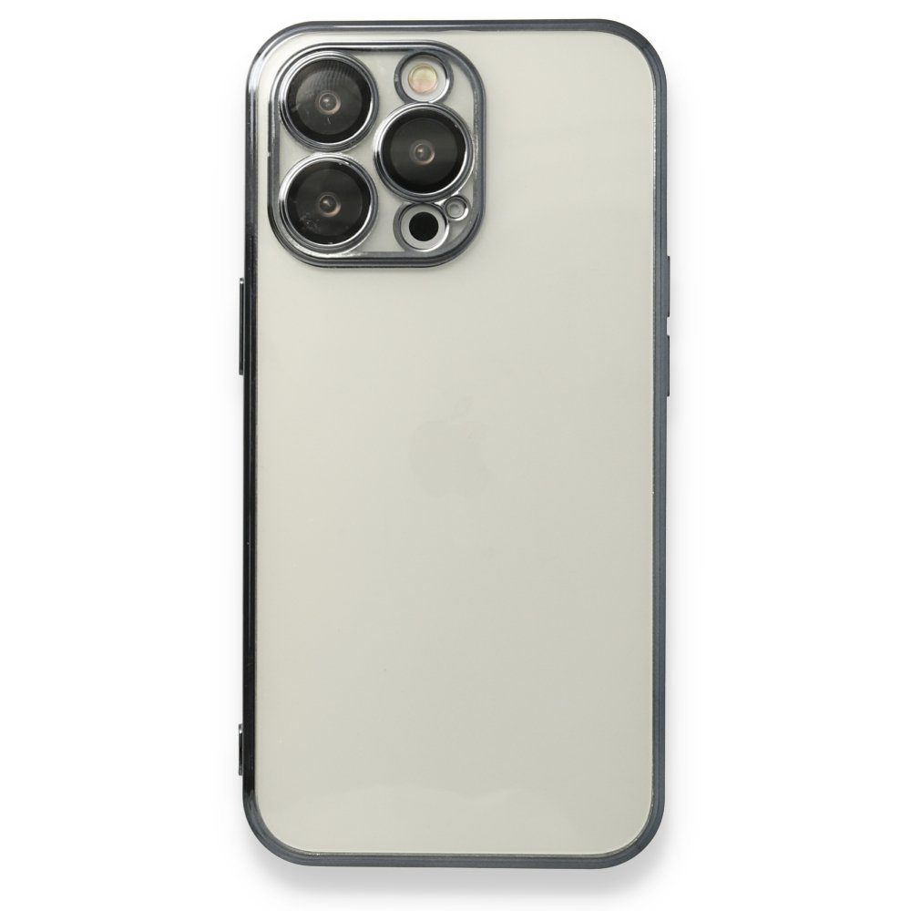 CLZ942 İphone 14 Pro Max Kılıf Razer Lensli Silikon - Ürün Rengi : Gümüş