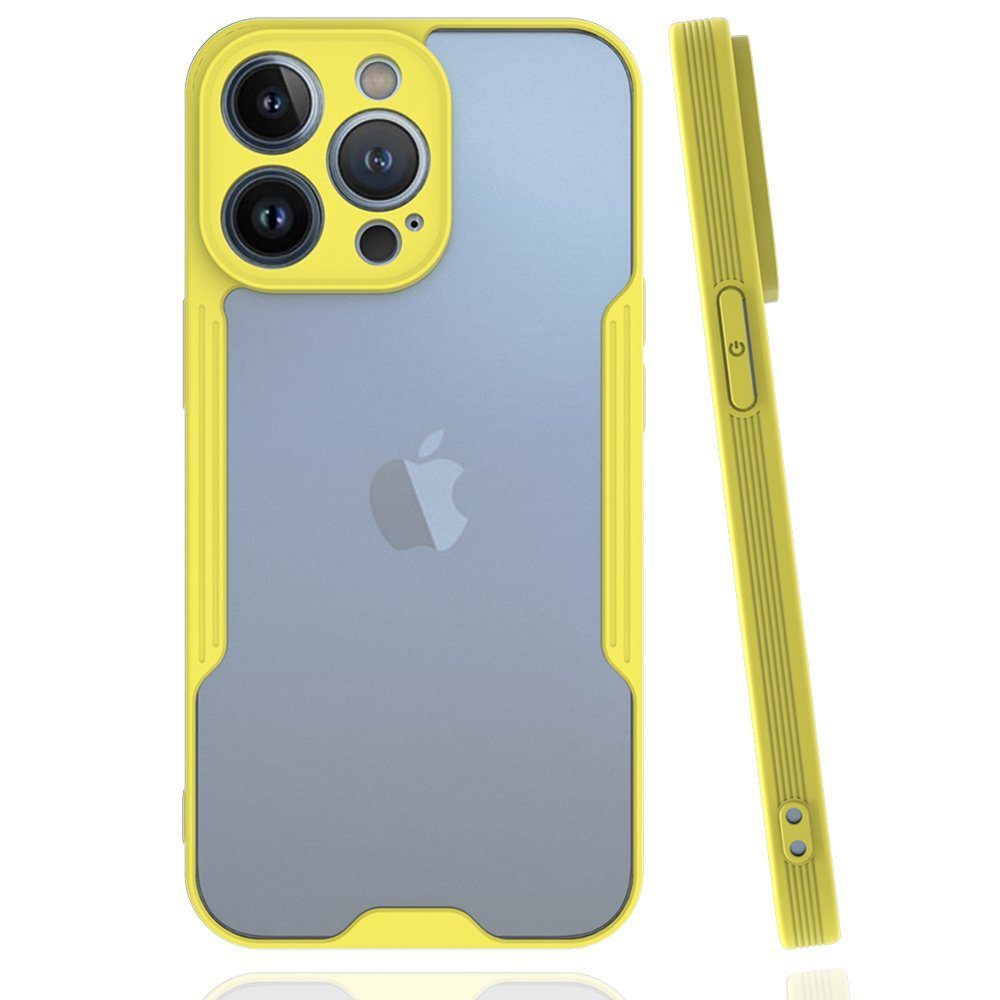 CLZ942 İphone 14 Pro Max Kılıf Platin Silikon - Ürün Rengi : Sarı