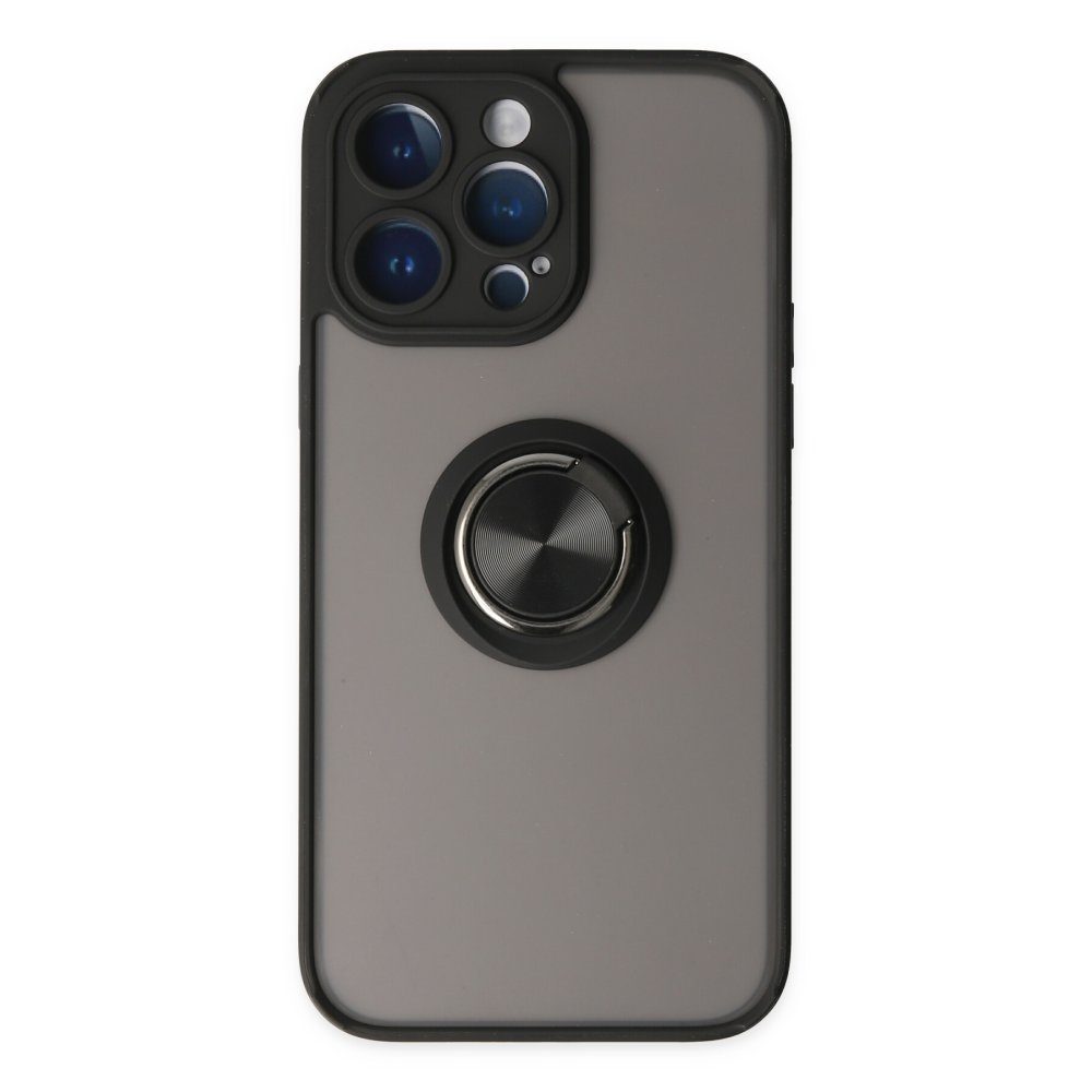CLZ942 İphone 14 Pro Max Kılıf Montreal Yüzüklü Silikon Kapak - Ürün Rengi : Lacivert