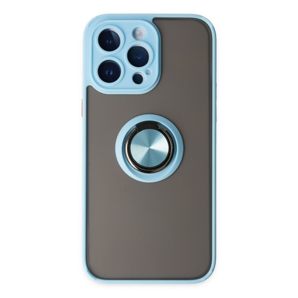 CLZ942 İphone 14 Pro Max Kılıf Montreal Yüzüklü Silikon Kapak - Ürün Rengi : Lacivert