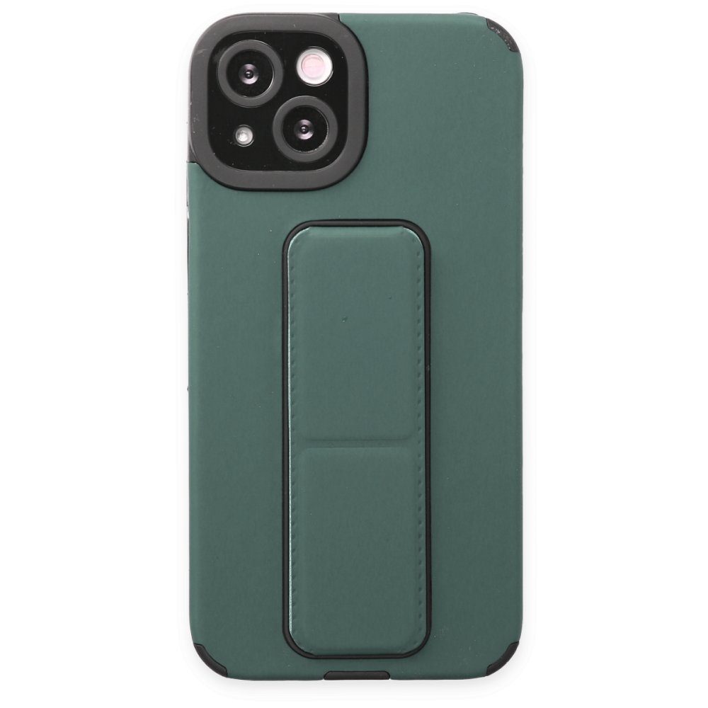 CLZ942 İphone 14 Kılıf Mega Standlı Silikon - Ürün Rengi : Yeşil