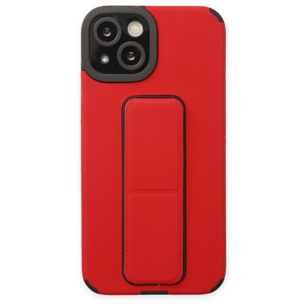 CLZ942 İphone 14 Plus Kılıf Mega Standlı Silikon - Ürün Rengi : Kırmızı