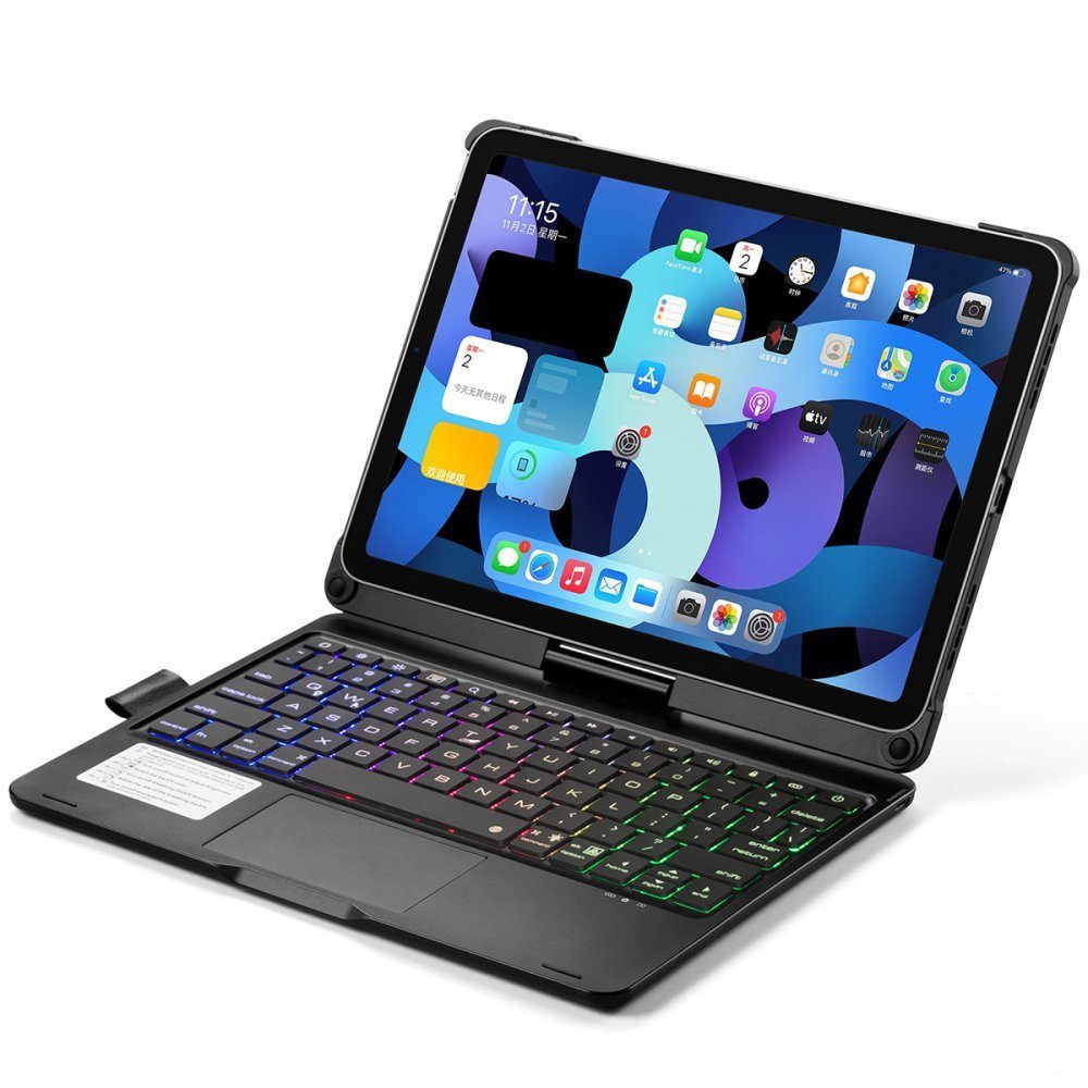 CLZ192 İpad Pro 11 (2020) Kılıf Magic Dönen Klavyeli Tablet Kılıf - Ürün Rengi : Pembe