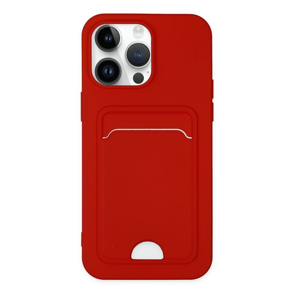 CLZ942 İphone 14 Pro Kılıf Kelvin Kartvizitli Silikon - Ürün Rengi : Kırmızı
