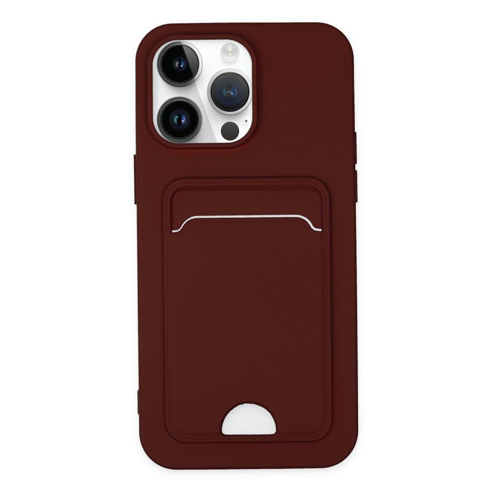 CLZ942 İphone 14 Pro Kılıf Kelvin Kartvizitli Silikon - Ürün Rengi : Kırmızı