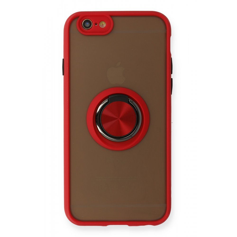 CLZ942 İphone 6 Kılıf Montreal Yüzüklü Silikon Kapak - Ürün Rengi : Kırmızı