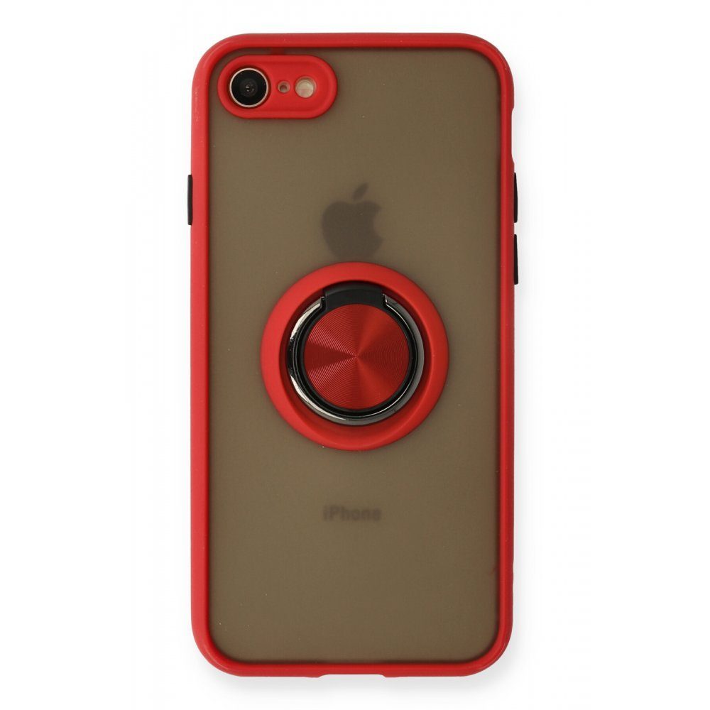 CLZ942 İphone 7 Kılıf Montreal Yüzüklü Silikon Kapak - Ürün Rengi : Kırmızı