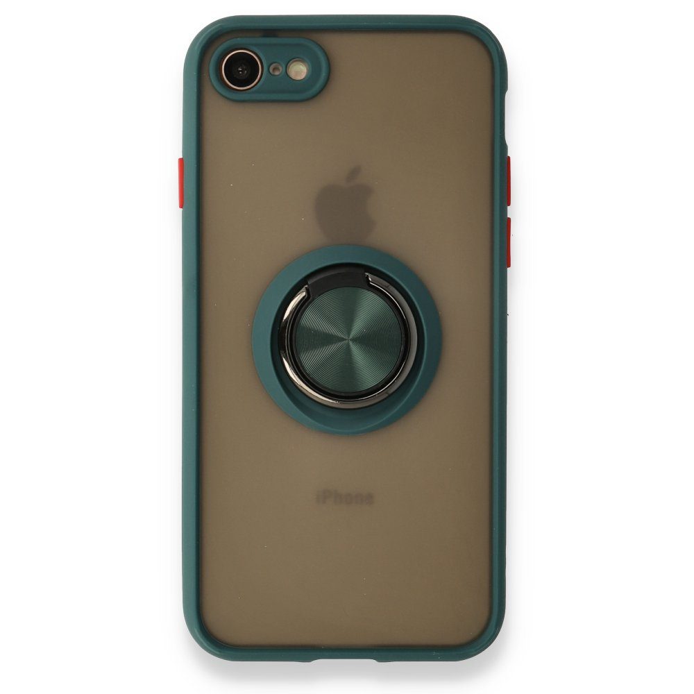 CLZ942 İphone 7 Kılıf Montreal Yüzüklü Silikon Kapak - Ürün Rengi : Yeşil