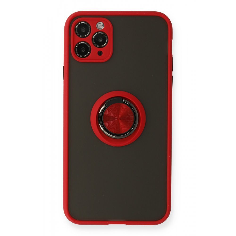CLZ942 İphone 11 Pro Max Kılıf Montreal Yüzüklü Silikon Kapak - Ürün Rengi : Siyah