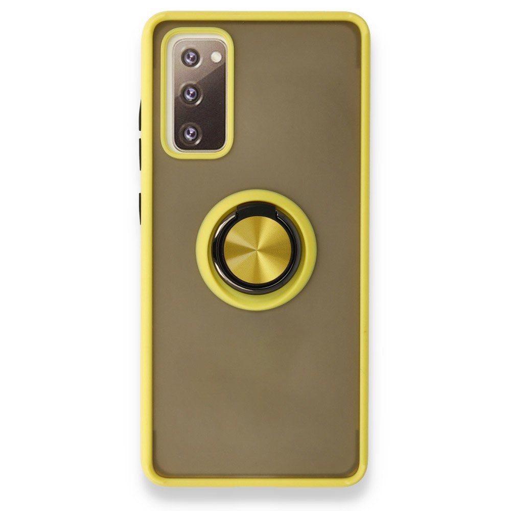 CLZ942 Samsung Galaxy S20 Fe Kılıf Montreal Yüzüklü Silikon Kapak - Ürün Rengi : Sarı