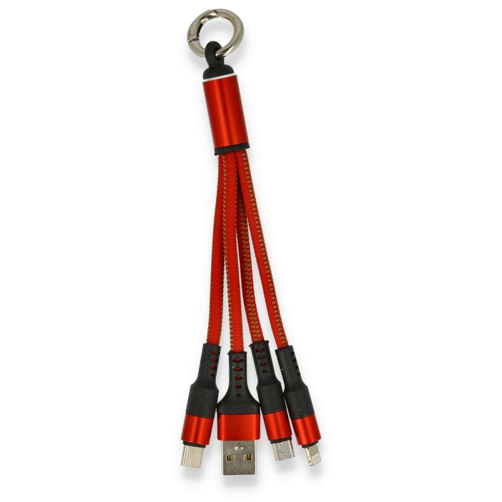 CLZ942 Jkx37 3in1 Usb Kablo - Ürün Rengi : Kırmızı