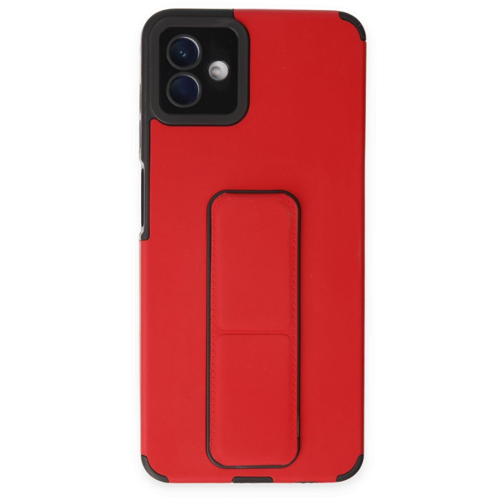 CLZ942 Samsung Galaxy A04 Kılıf Mega Standlı Silikon - Ürün Rengi : Kırmızı
