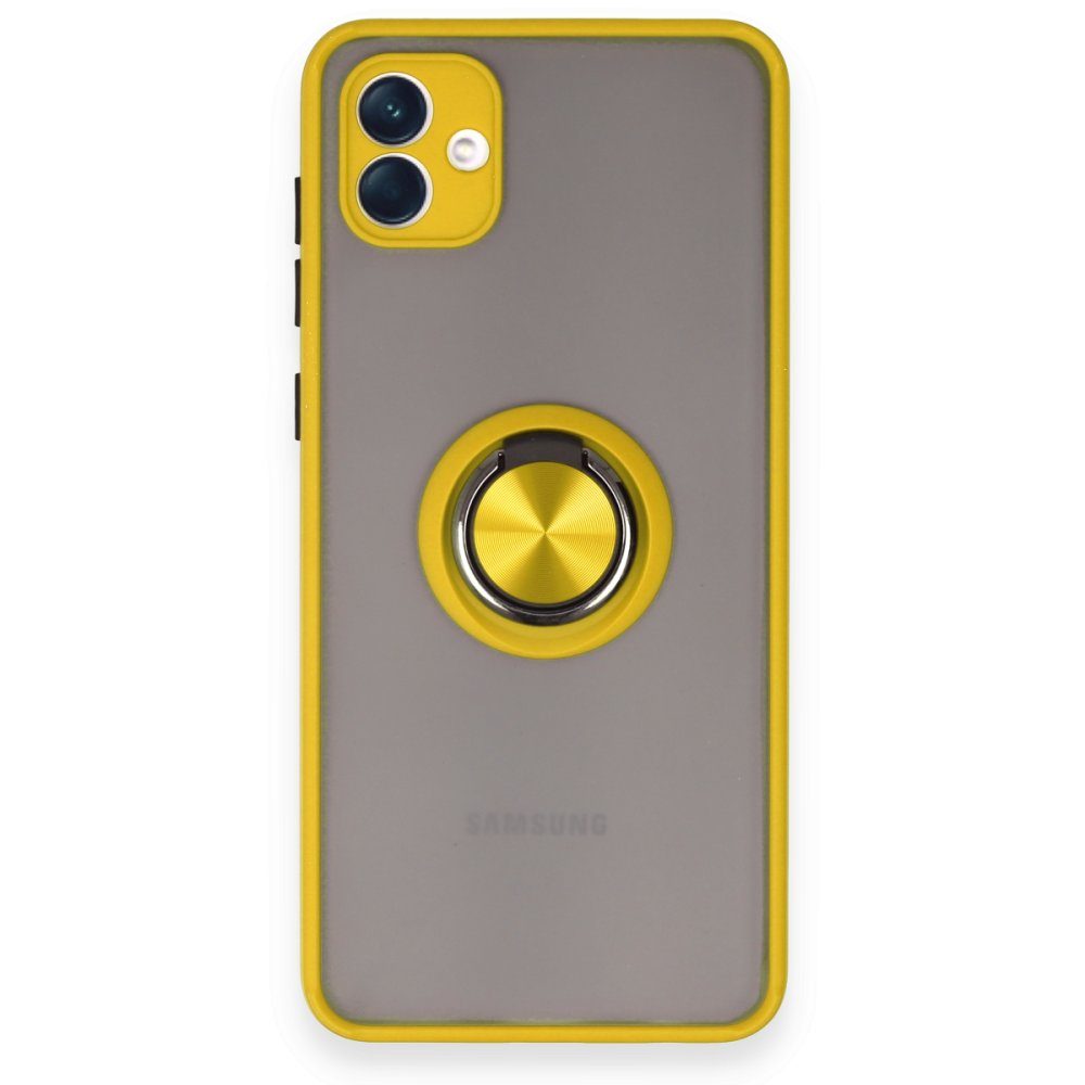 CLZ942 Samsung Galaxy A04 Kılıf Montreal Yüzüklü Silikon Kapak - Ürün Rengi : Sarı