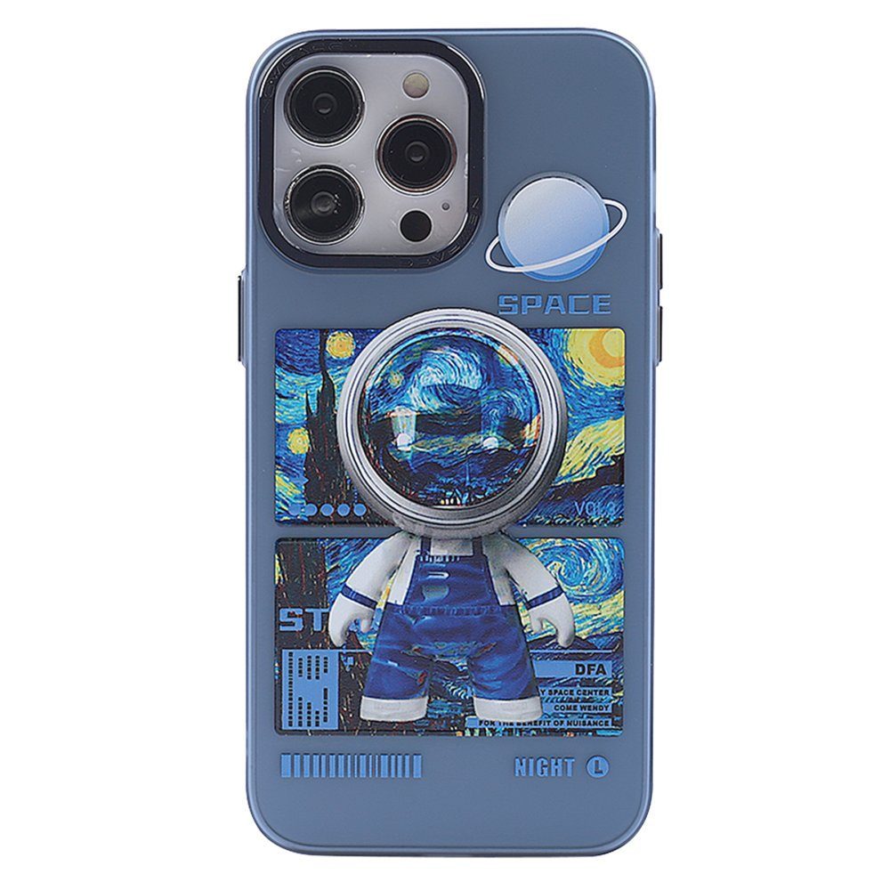 CLZ942 İphone 14 Pro Kılıf Prada Desenli Kapak - Ürün Rengi : Prada Mavi - 1