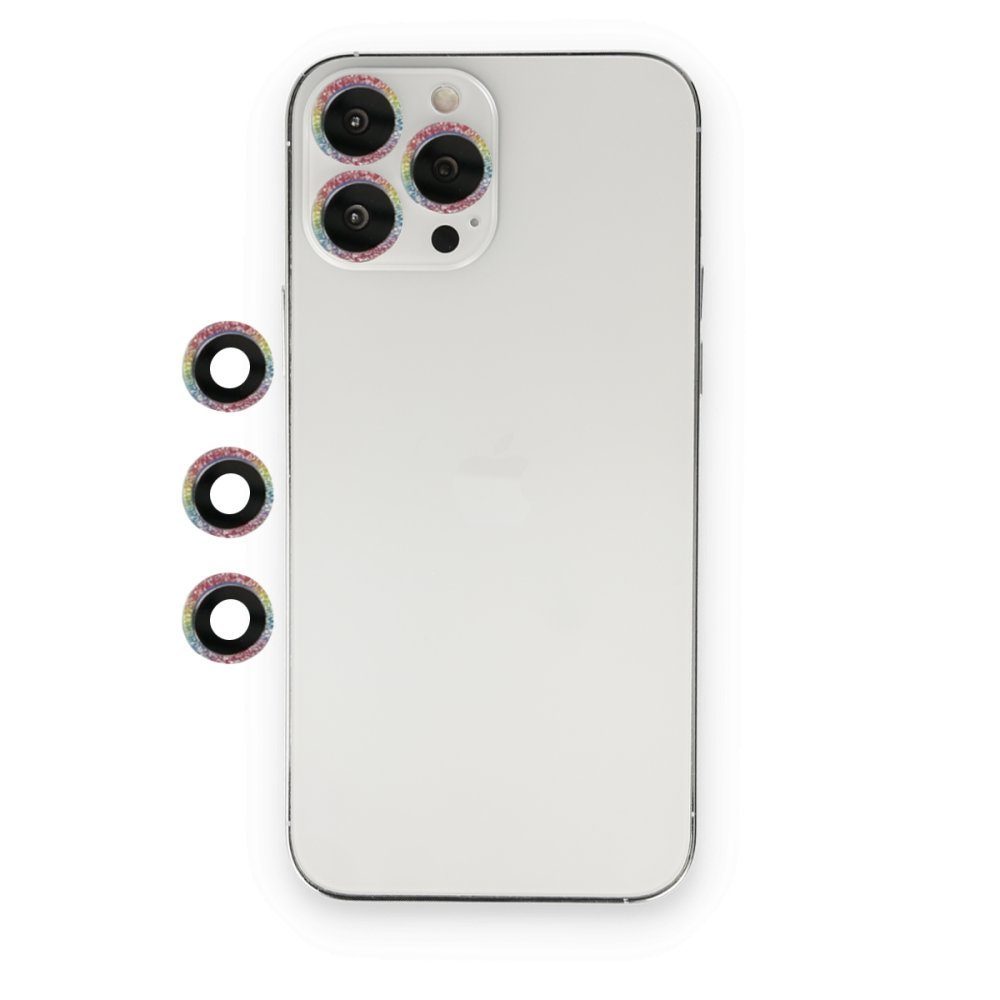 CLZ942 İphone 12 Pro Max Shine Kamera Lens - Ürün Rengi : Rainbow