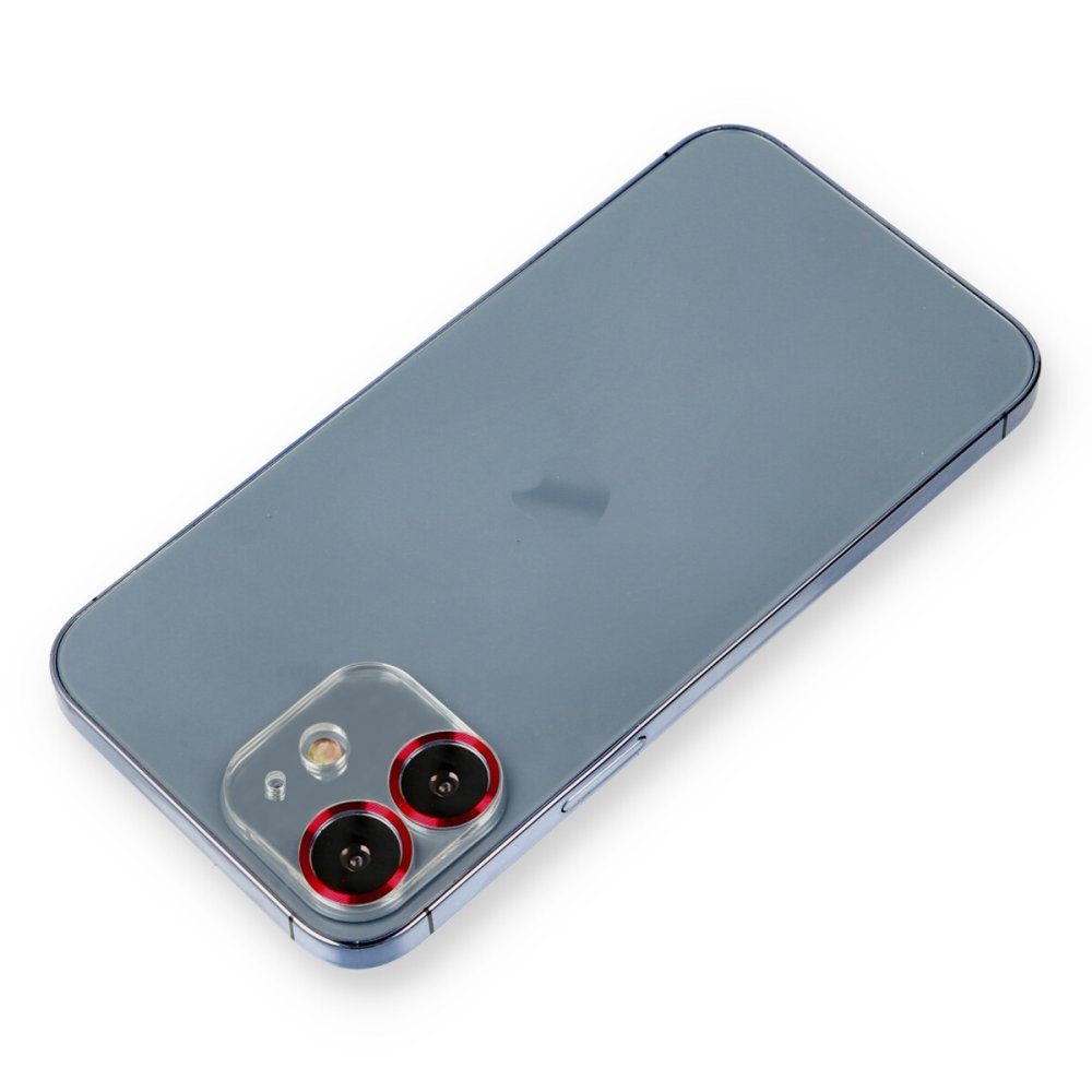 CLZ942 İphone 12 Mini Metal Kamera Lens Koruma Cam - Ürün Rengi : Siyah