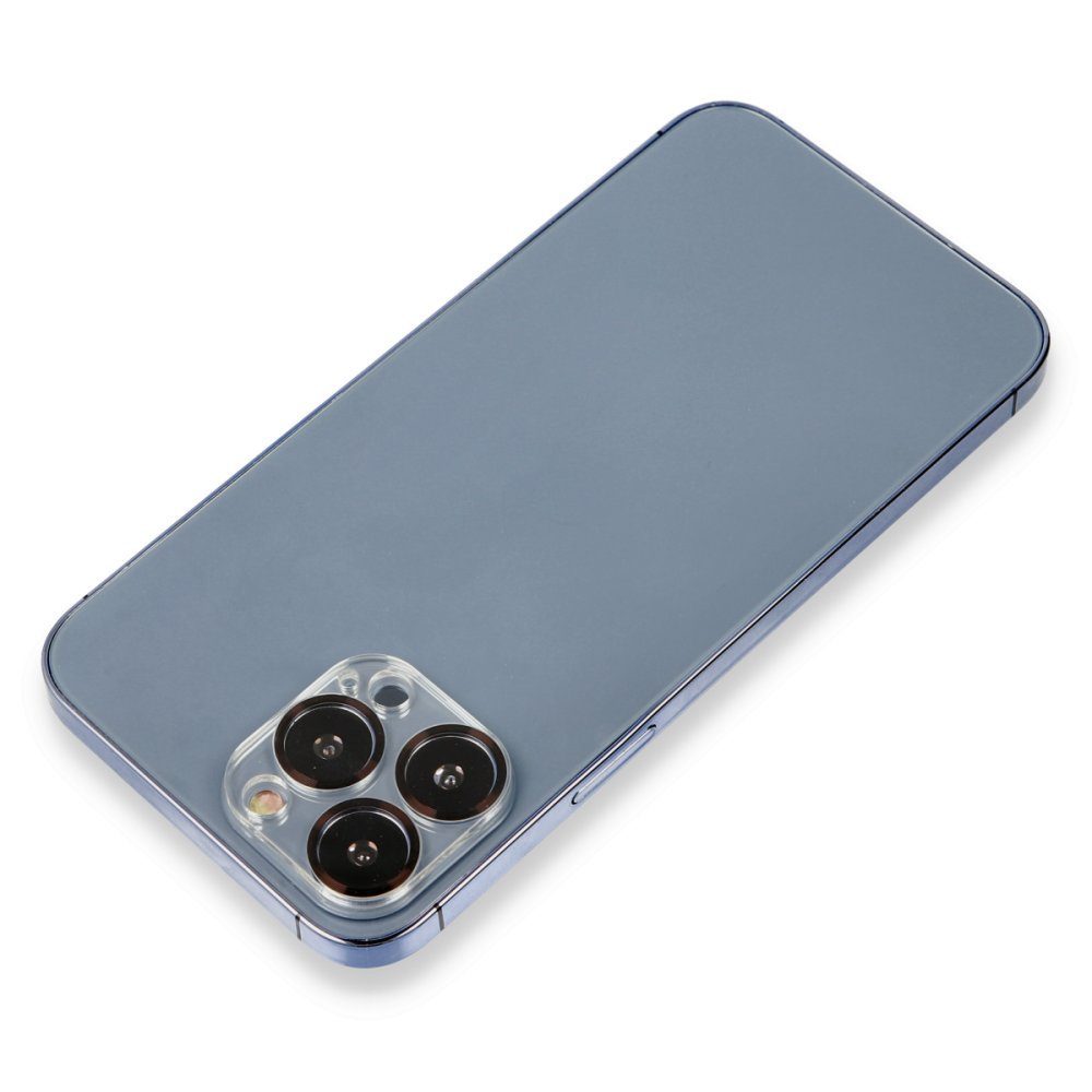 CLZ942 İphone 12 Pro Max Metal Kamera Lens Koruma Cam - Ürün Rengi : Gold