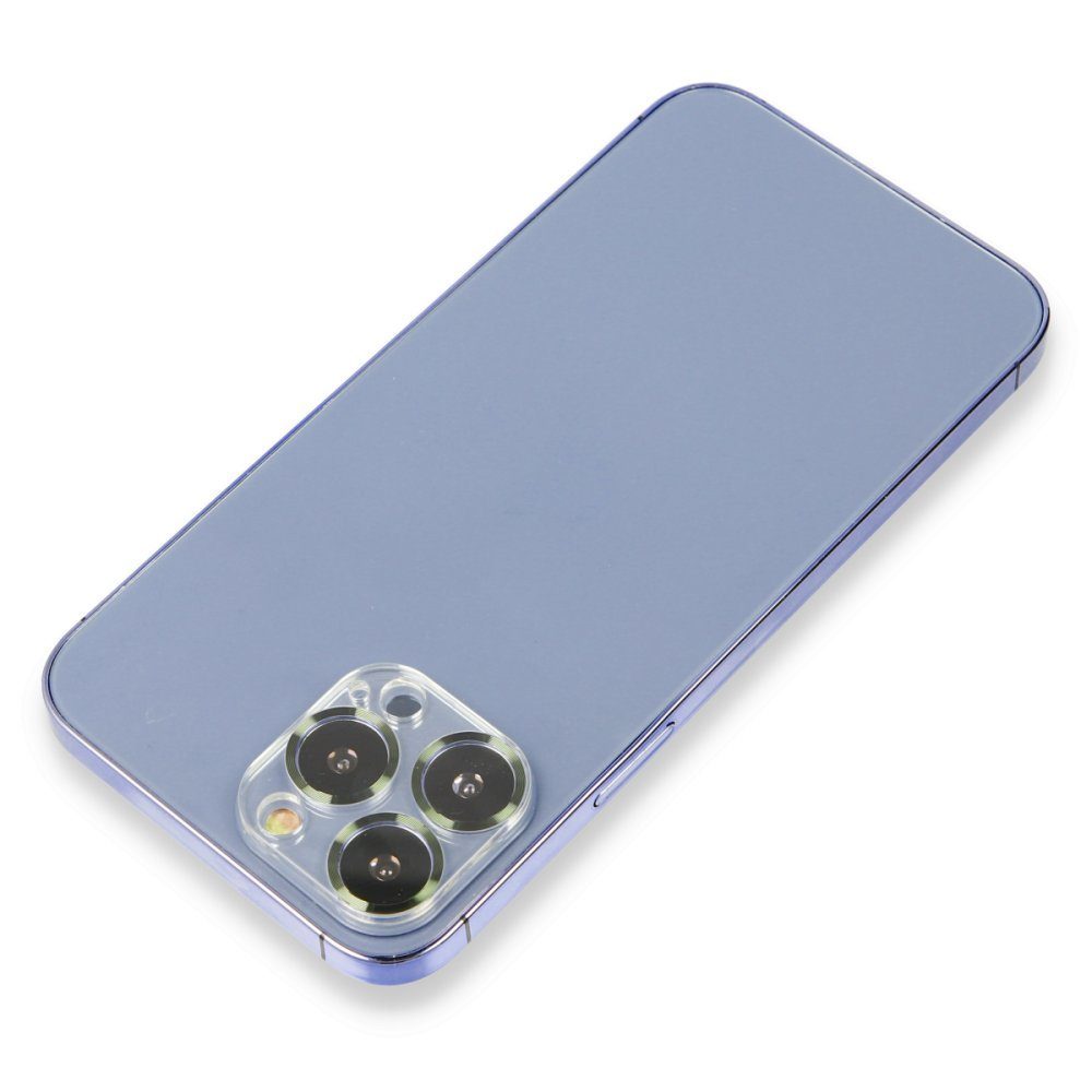 CLZ942 İphone 13 Pro Max Metal Kamera Lens Koruma Cam - Ürün Rengi : Açık Yeşil