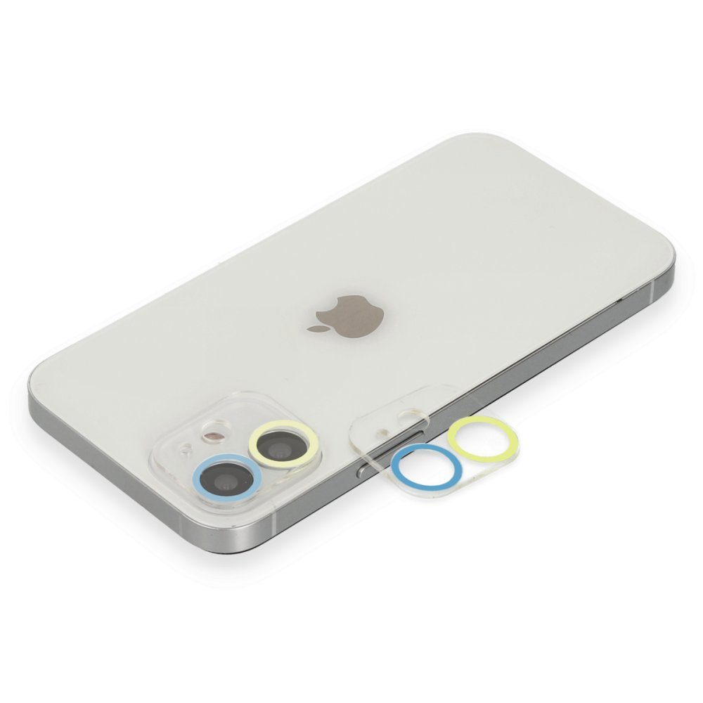 CLZ942 İphone 12 Mini Renkli Kamera Lens Koruma Cam - Ürün Rengi : Sarı-Turuncu