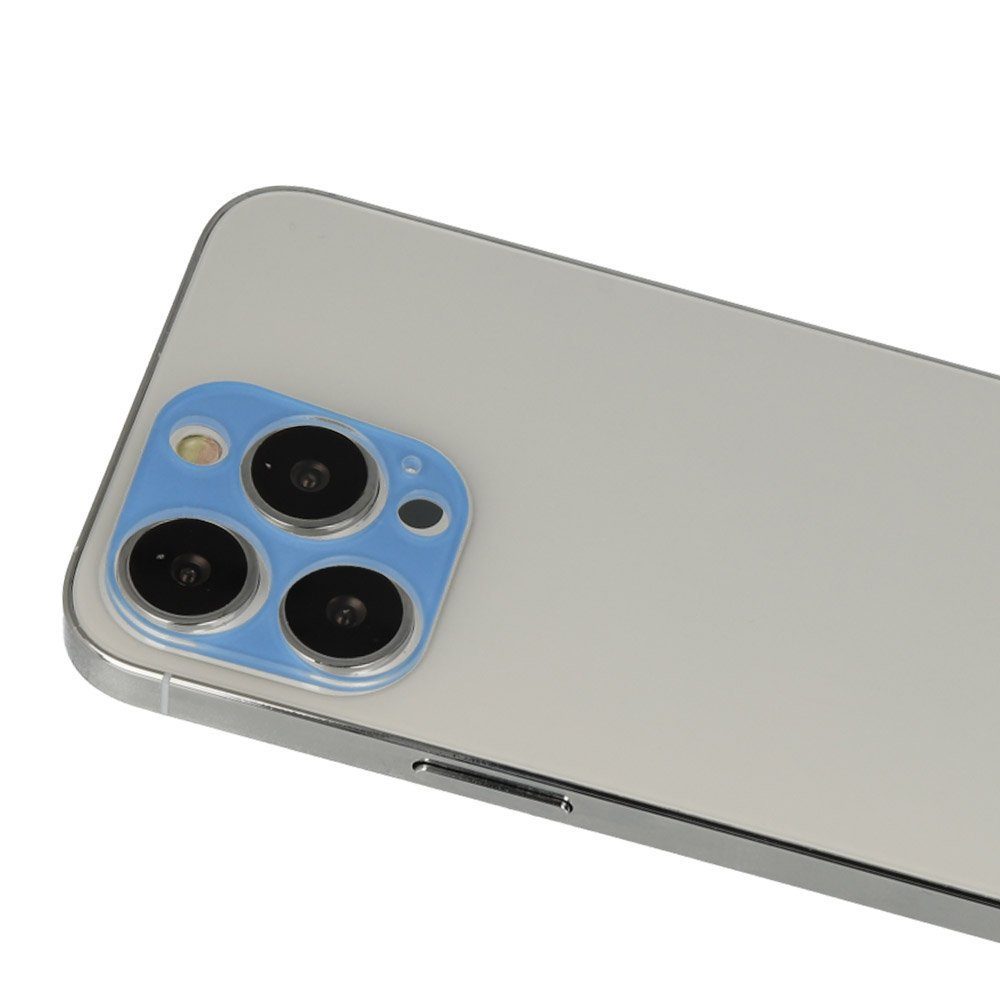 CLZ942 İphone 13 Pro Max Rainbow Kamera Lens Koruma Cam - Ürün Rengi : Mavi
