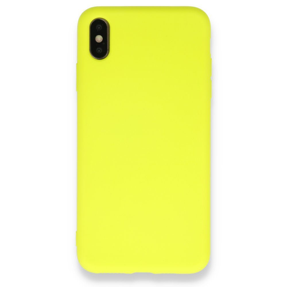 CLZ942 İphone X Kılıf Nano İçi Kadife  Silikon - Ürün Rengi : Sarı