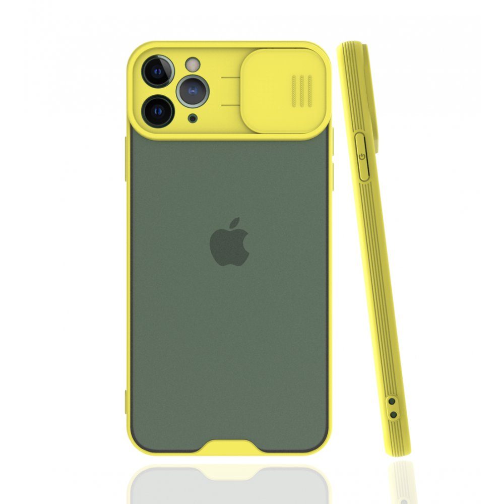 CLZ942 İphone 11 Pro Max Kılıf Platin Kamera Koruma Silikon - Ürün Rengi : Sarı