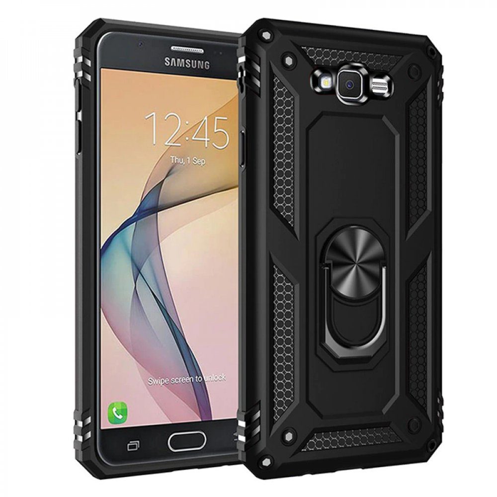 CLZ942 Samsung Galaxy J7 Kılıf Sofya Yüzüklü Silikon Kapak - Ürün Rengi : Siyah