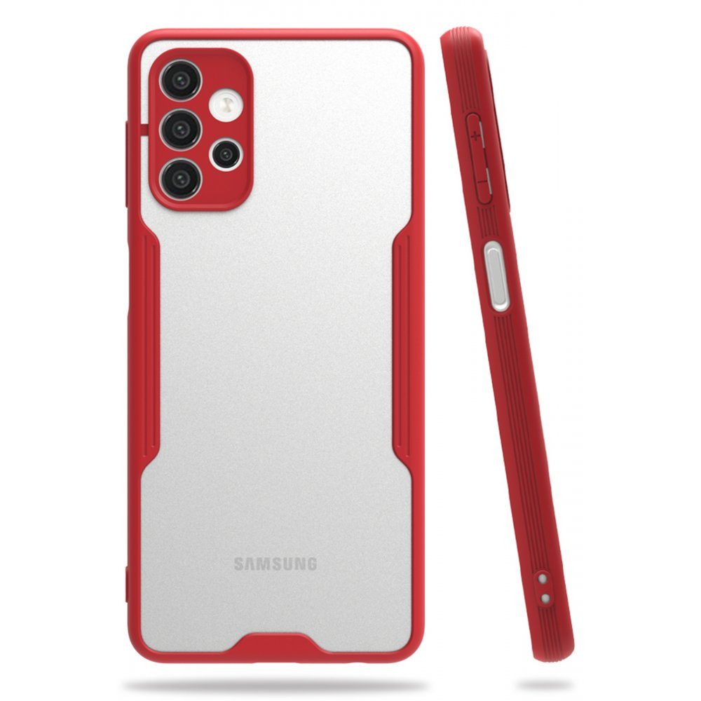 CLZ942 Samsung Galaxy A52 Kılıf Platin Silikon - Ürün Rengi : Kırmızı