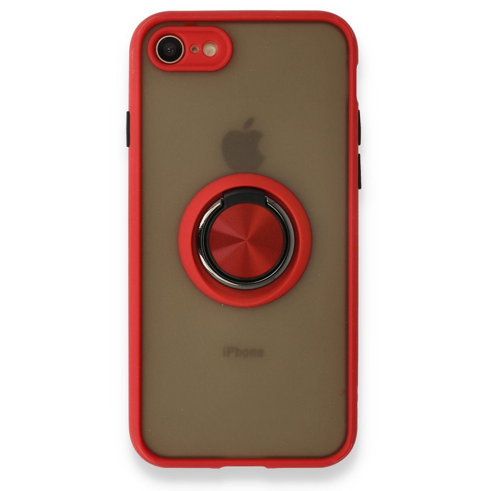 CLZ942 İphone Se 2020 Kılıf Montreal Yüzüklü Silikon Kapak - Ürün Rengi : Kırmızı