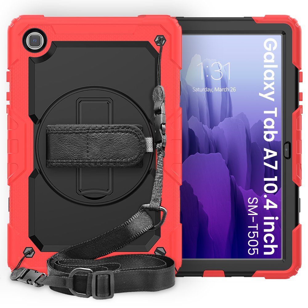 CLZ942 Samsung Galaxy T500 Tab A7 10.4 Kılıf Pars Tablet Kapak - Ürün Rengi : Kırmızı