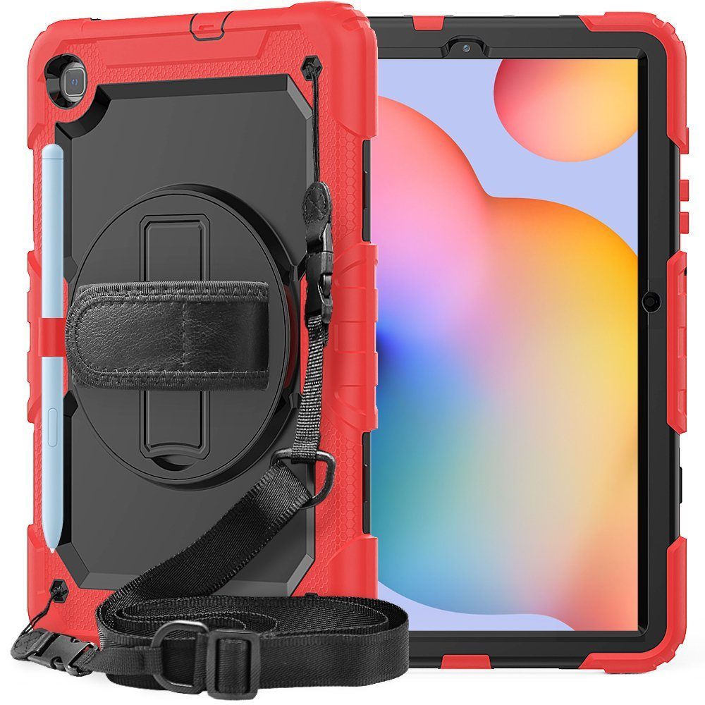 CLZ942 Samsung Galaxy P610 Tab S6 Lite 10.4 Kılıf Pars Tablet Kapak - Ürün Rengi : Kırmızı